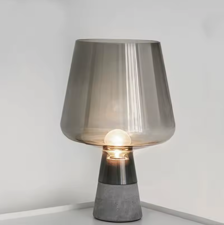 Nordic Glass and Cement Lamp