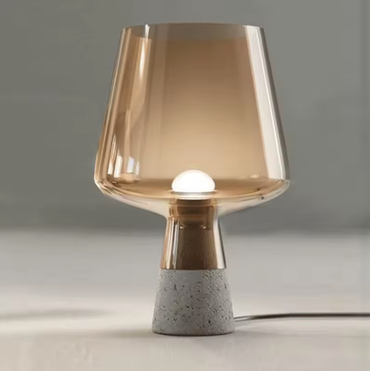 Nordic Glass and Cement Lamp