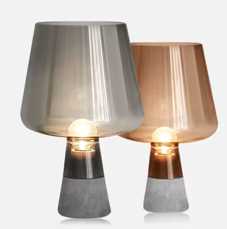 Nordic Glass and Cement Lamp